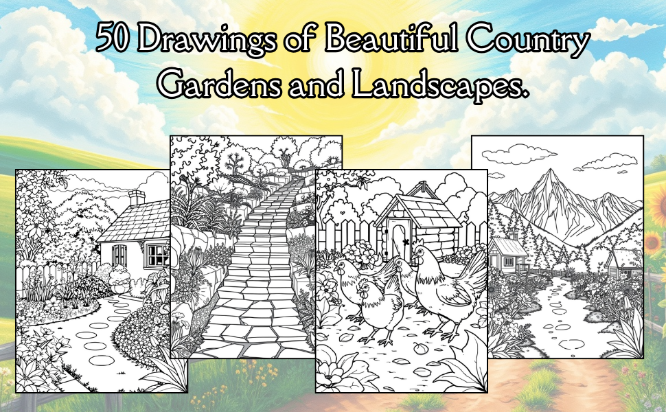 Country Gardens Coloring Book