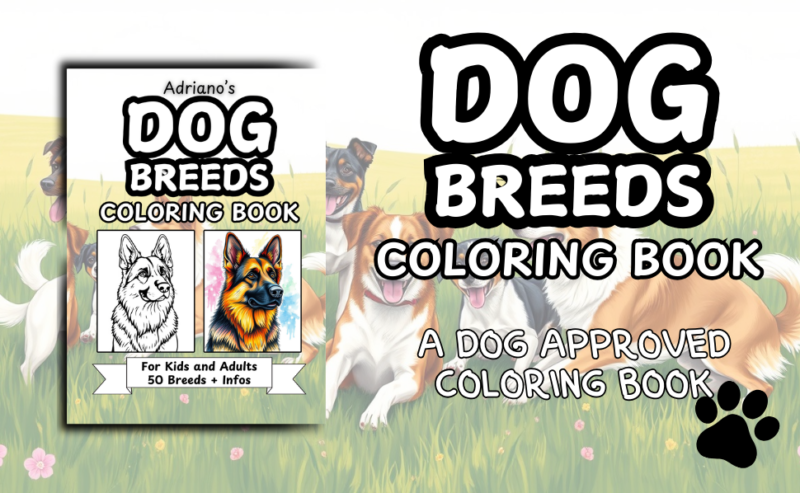 Dog Breeds Coloring Book for Kids and Adults