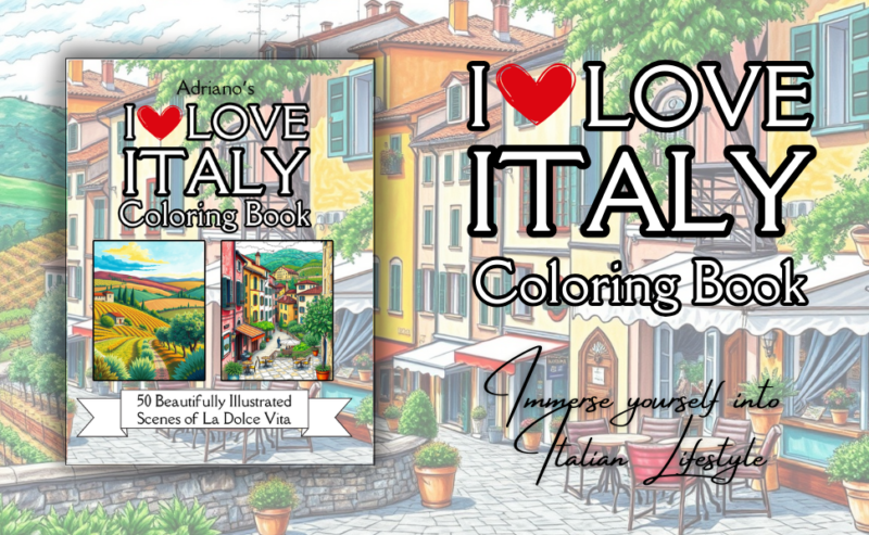 I Love Italy Coloring Book