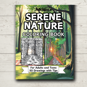 Serene Nature Coloring Book Cover