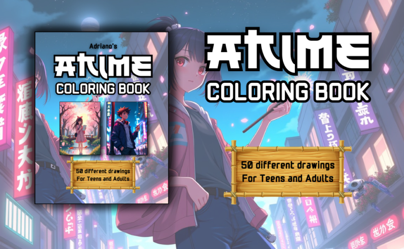 Anime Coloring Book For Teens and Adults