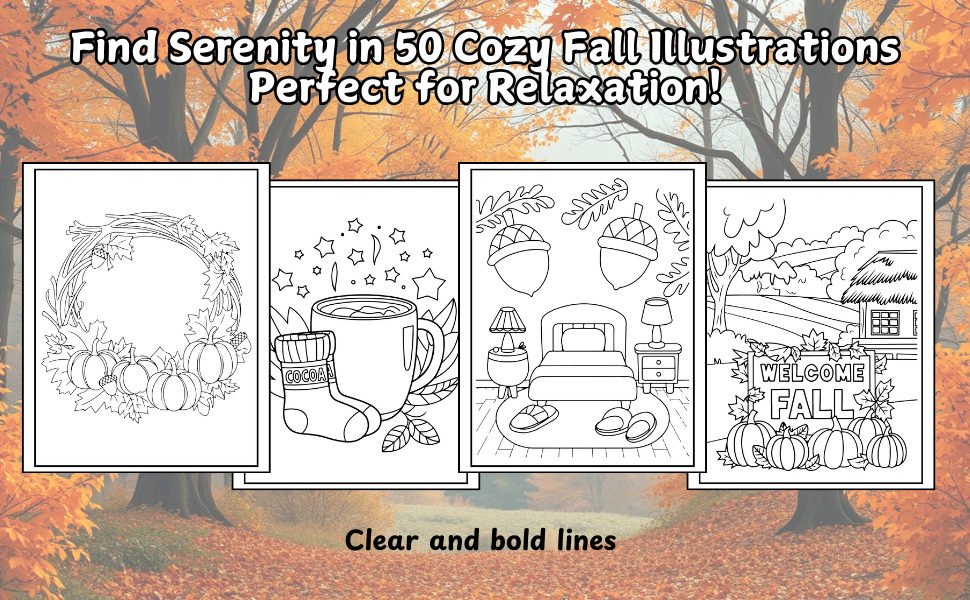 Find Serenity in 50 Cozy Fall Illustrations – Perfect for Relaxation!