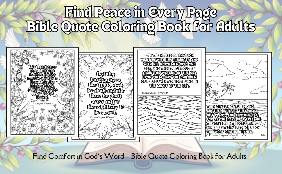 Find Peace in Every Page – A Bible Quote Coloring Book for Adults!