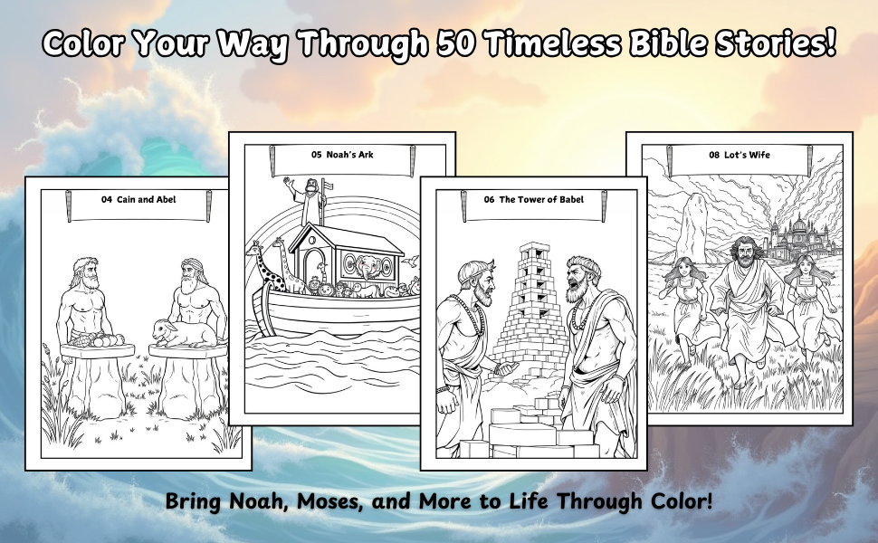 Color Your Way Through 50 Timeless Bible Stories!