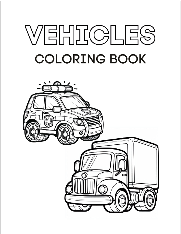 Vehicles Coloring Book