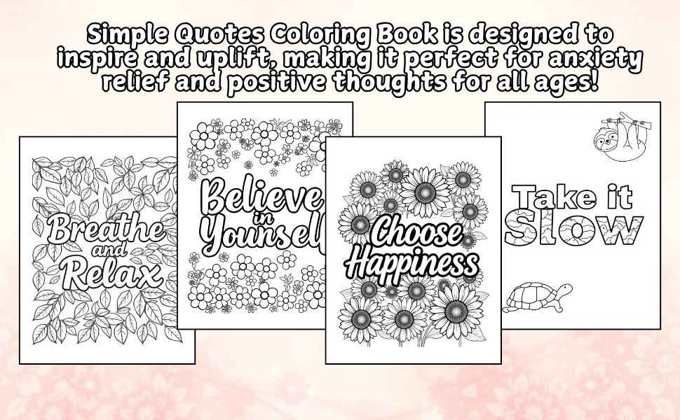 Simple quotes Coloring Book