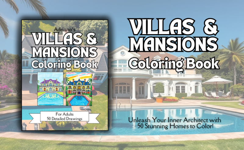 Villas and Mansions Coloring Book