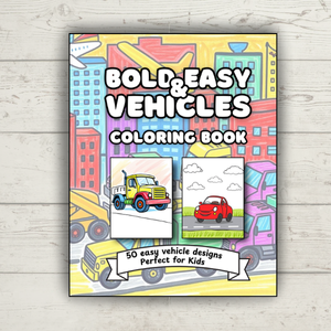 Bold & Easy Vechicles Coloring Book