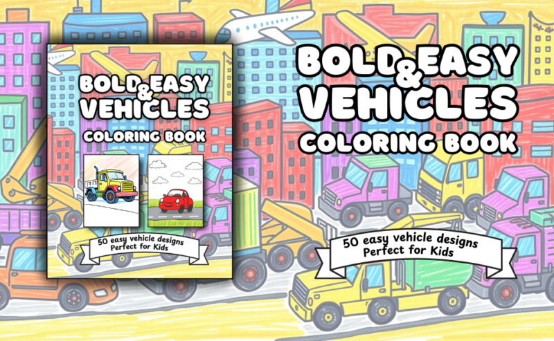 Bold & Easy Vechicles Coloring Book