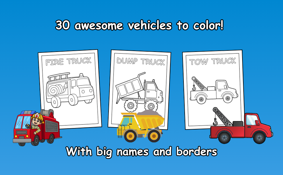 Kid-friendly illustrations with bold outlines make coloring easy and enjoyable.